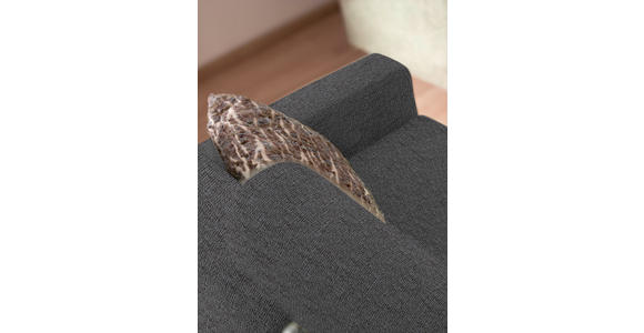 3-SITZER-SOFA  in Flachgewebe Dunkelgrau  - Chromfarben/Dunkelgrau, Design, Textil/Metall (195/83/85cm) - Xora