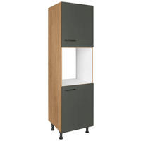 GERÄTEUMBAUSCHRANK 60/216,6/58 cm  in Grün, Eichefarben  - Eichefarben/Schwarz, MODERN, Holzwerkstoff/Metall (60/216,6/58cm) - Nobilia