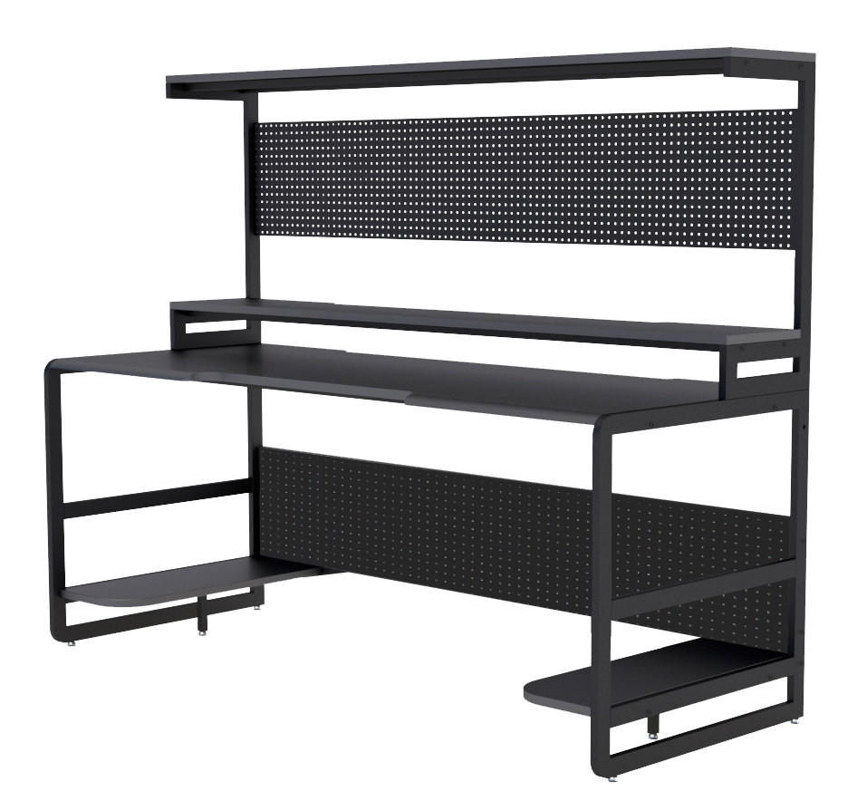 Livetastic Schreibtisch Schwarz 70x148x180 cm
