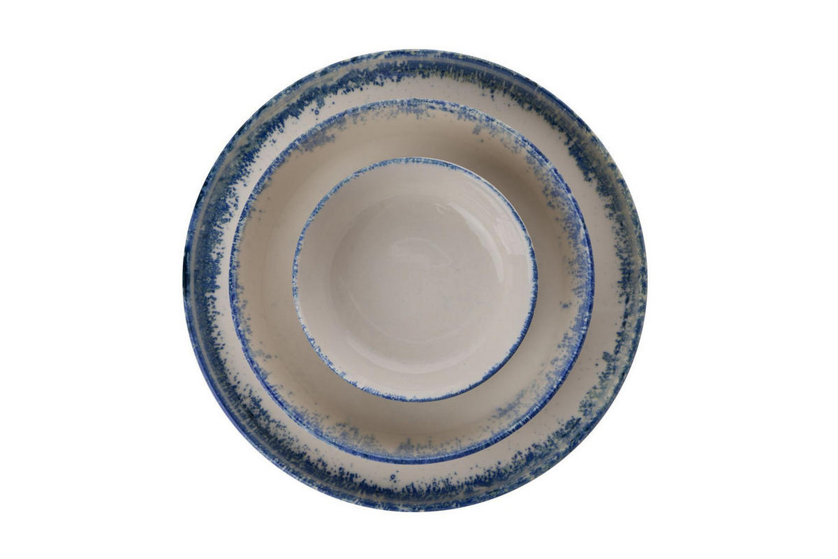 KOMBISERVICE Weiß, Pastellblau 24-teilig 6 Personen  - Pastellblau/Weiß, Basics, Keramik - P & B