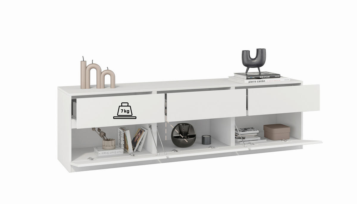 LOWBOARD  in 179,9/52,3/40 cm  - Weiß, Design, Holzwerkstoff (179,9/52,3/40cm) - MID.YOU