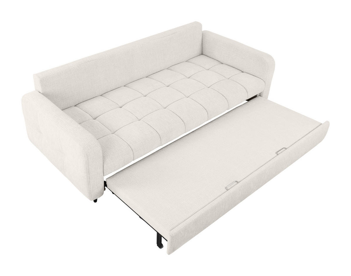 SCHLAFSOFA in Flachgewebe Perlmutt  - Perlmutt/Schwarz, MODERN, Holz/Textil (236/88/101cm) - Stylife