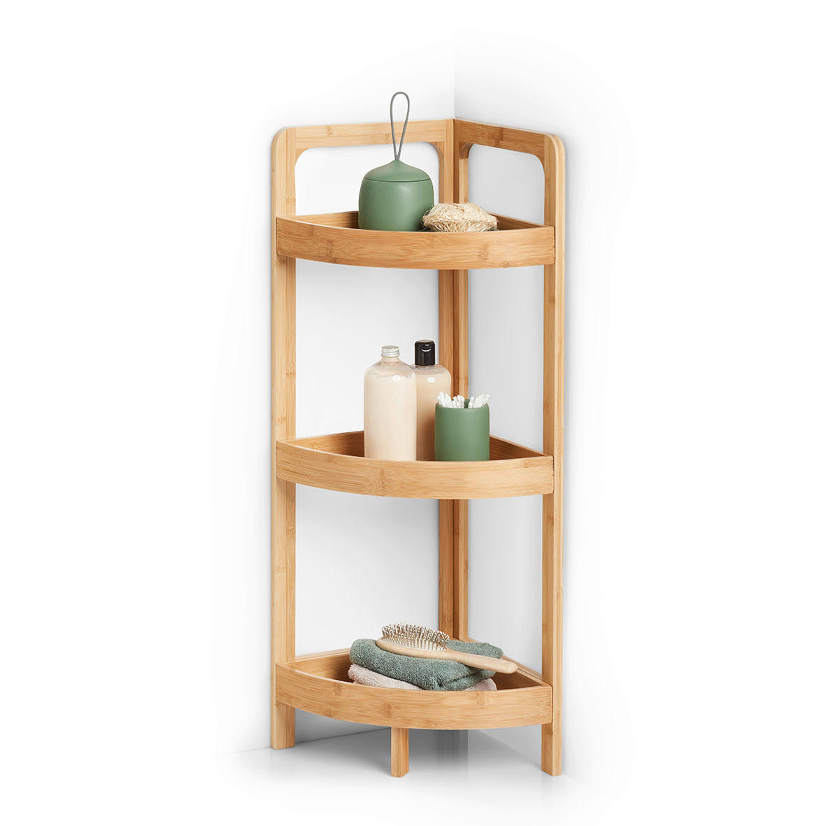 Thumbnail - Zeller Present Eckregal, Natur, Holz, Bambus, 29x29x85 cm, stehend, Wohnzimmer, Regale, Eckregale