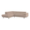 ECKSOFA in Drell Beige  - Beige, Modern, Textil/Metall (230/270cm) - MID.YOU