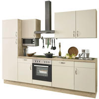 KÜCHENBLOCK 280 cm   in Eichefarben, Magnolie  - Edelstahlfarben/Eichefarben, KONVENTIONELL, Holzwerkstoff/Metall (280cm) - Burger
