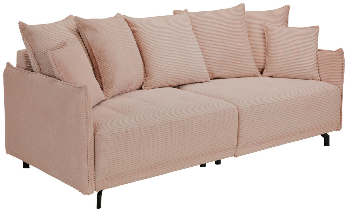 BIGSOFA Cord Rosa  - Schwarz/Rosa, Design, Textil/Metall (226/91/103cm) - Carryhome