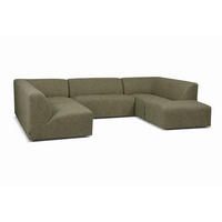 WOHNLANDSCHAFT HECTOR Grün  - Schwarz/Grün, Design, Textil (214/307/193cm) - Livetastic