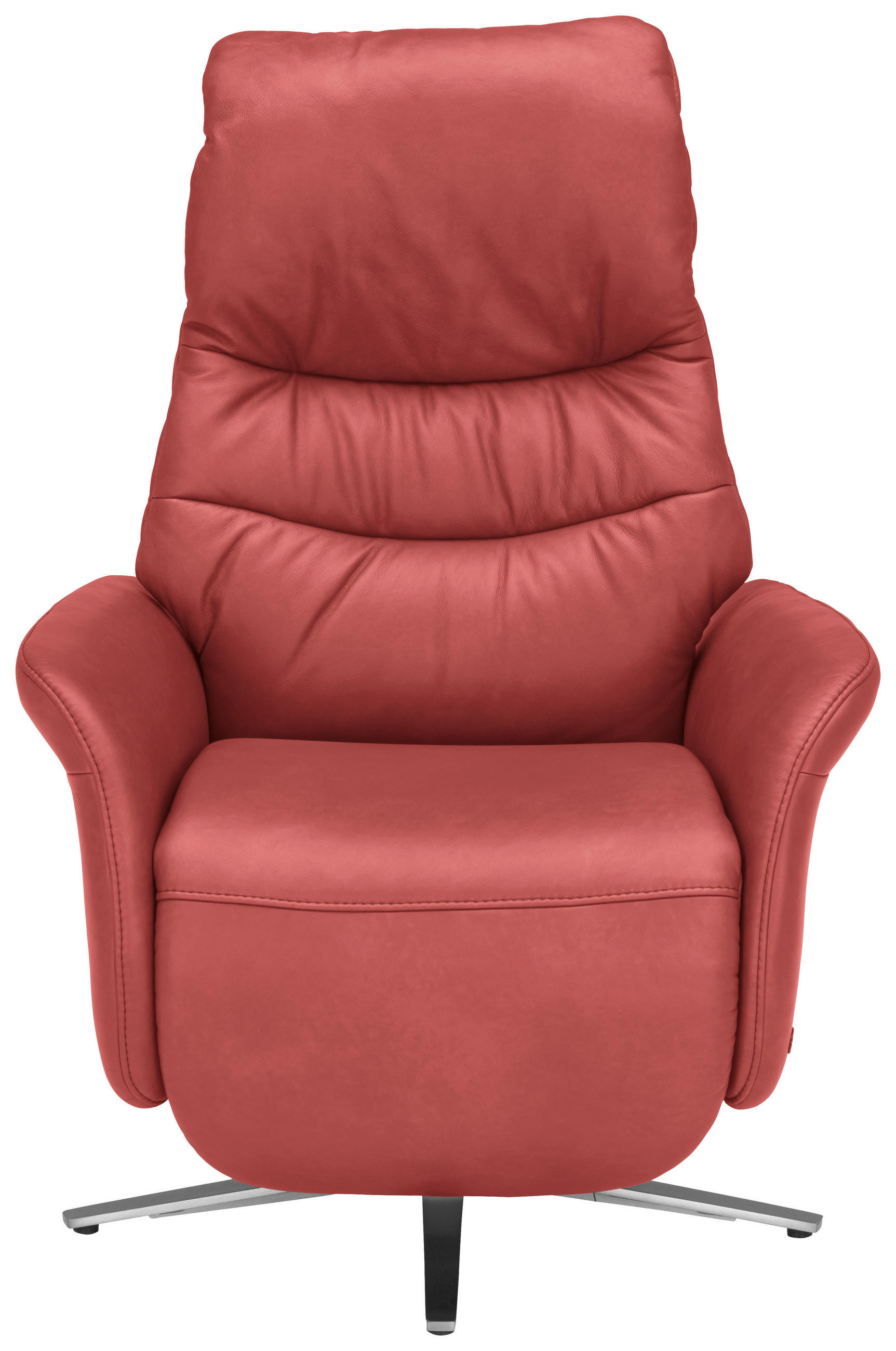 RELAXSESSEL in Leder Rot  - Edelstahlfarben/Rot, Design, Leder/Metall (78/117/89cm) - Himolla Komfortklass