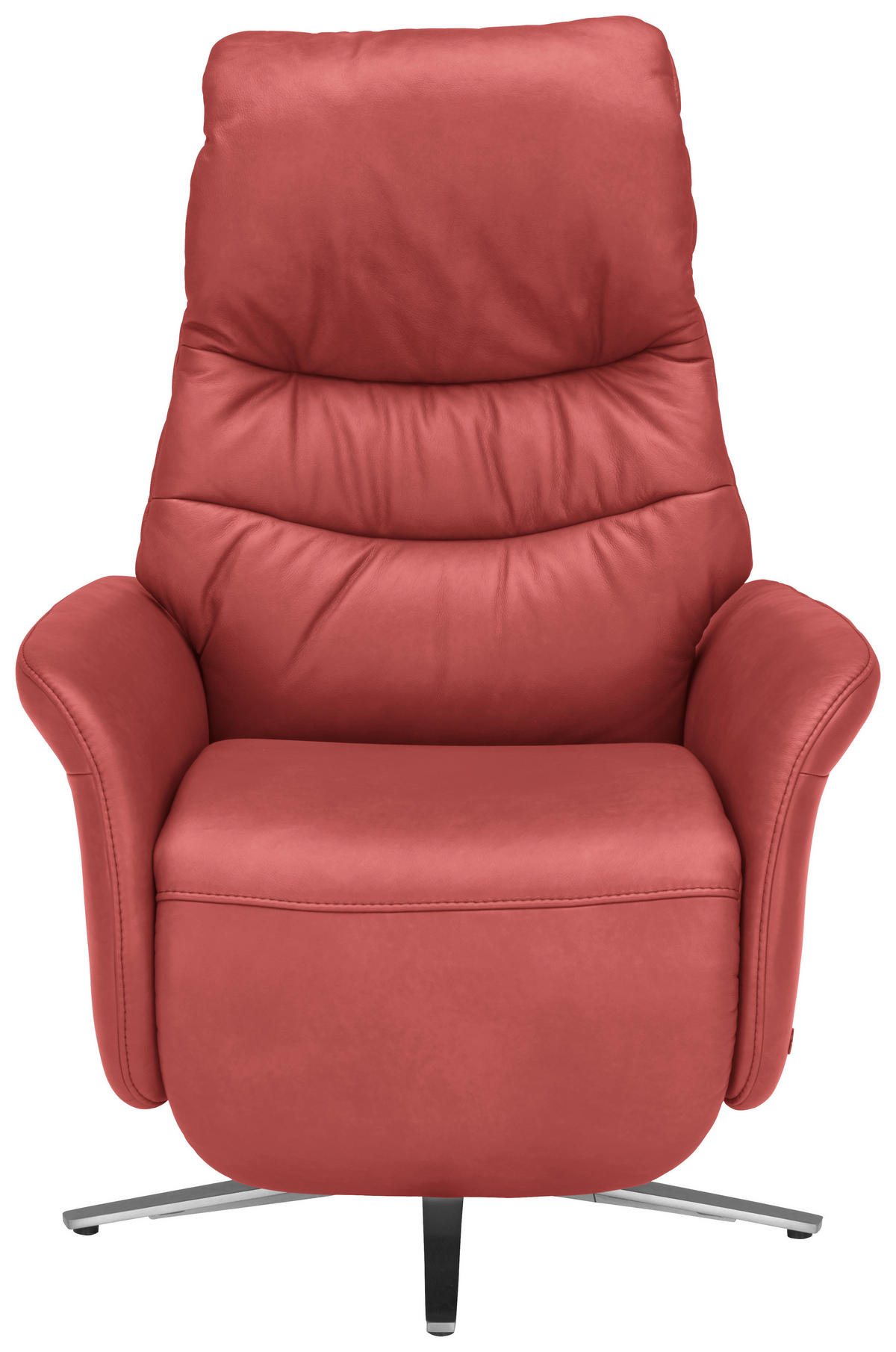 RELAXSESSEL in Leder Rot  - Edelstahlfarben/Rot, Design, Leder/Metall (78/117/89cm) - Himolla Komfortklass
