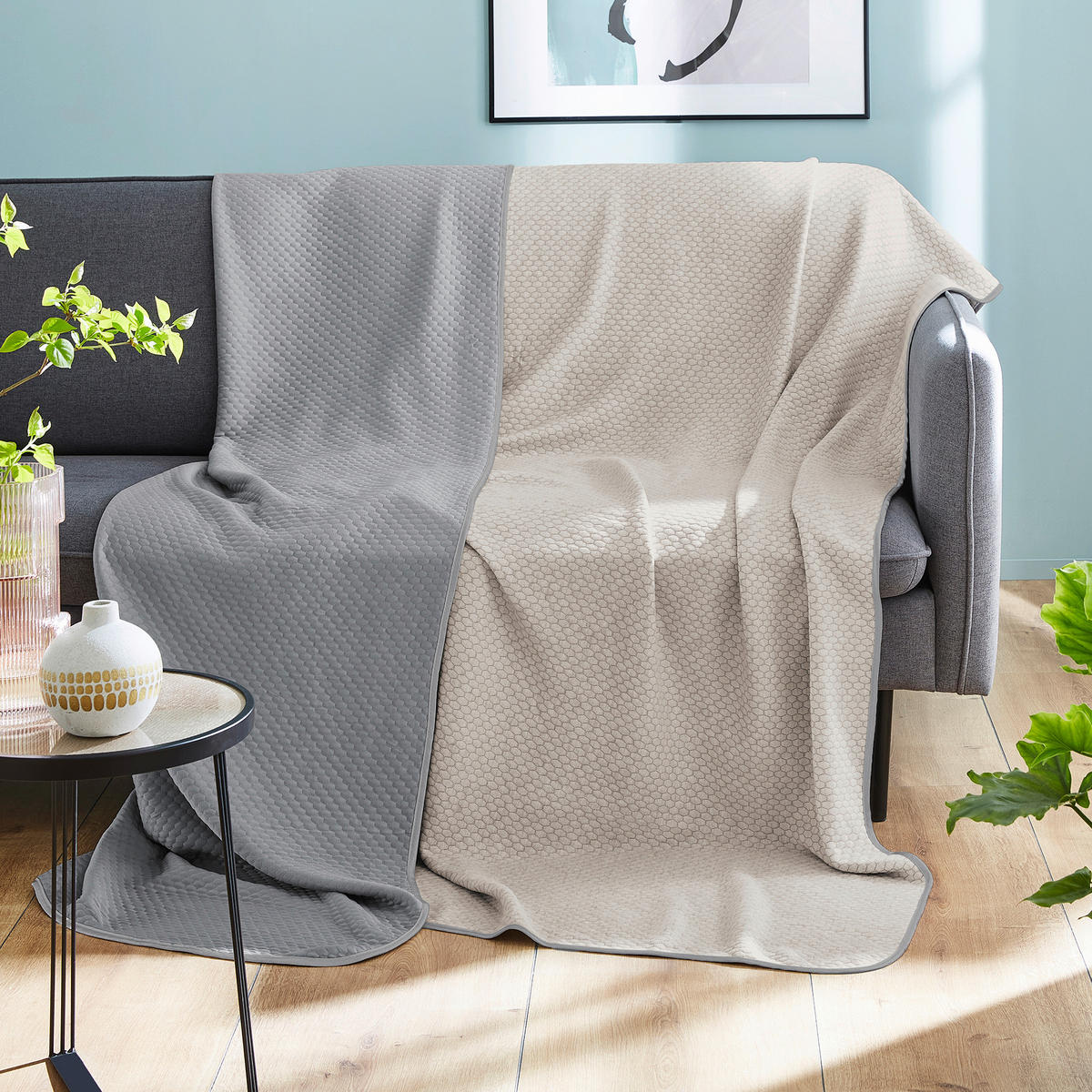 KUEHLENDE SOMMERDECKE SUMMER COOL 150/200 cm  - Beige/Grau, Basics, Textil (150/200cm) - Ibena