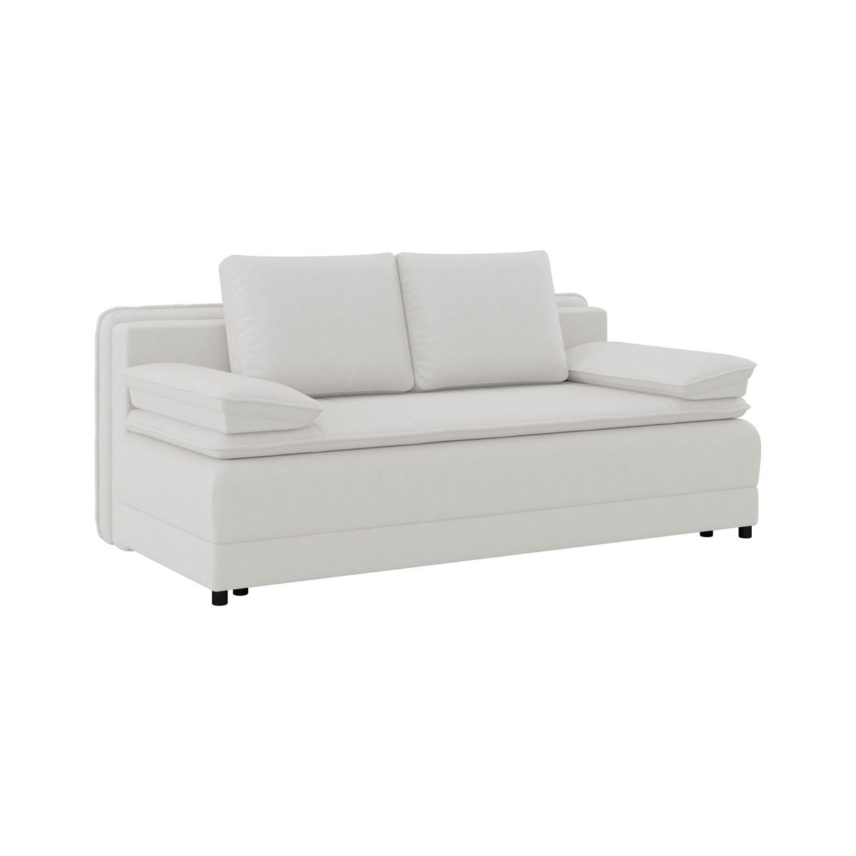 SCHLAFSOFA in Webstoff Weiss  - Weiss/Schwarz, Modern, Kunststoff/Textil (202/73-92/105cm) - MID.YOU