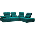 ECKSOFA in Struktur Türkis  313/233 cm  - Türkis/Schwarz, Design, Kunststoff/Textil (313/233cm) - Emilio Belluti