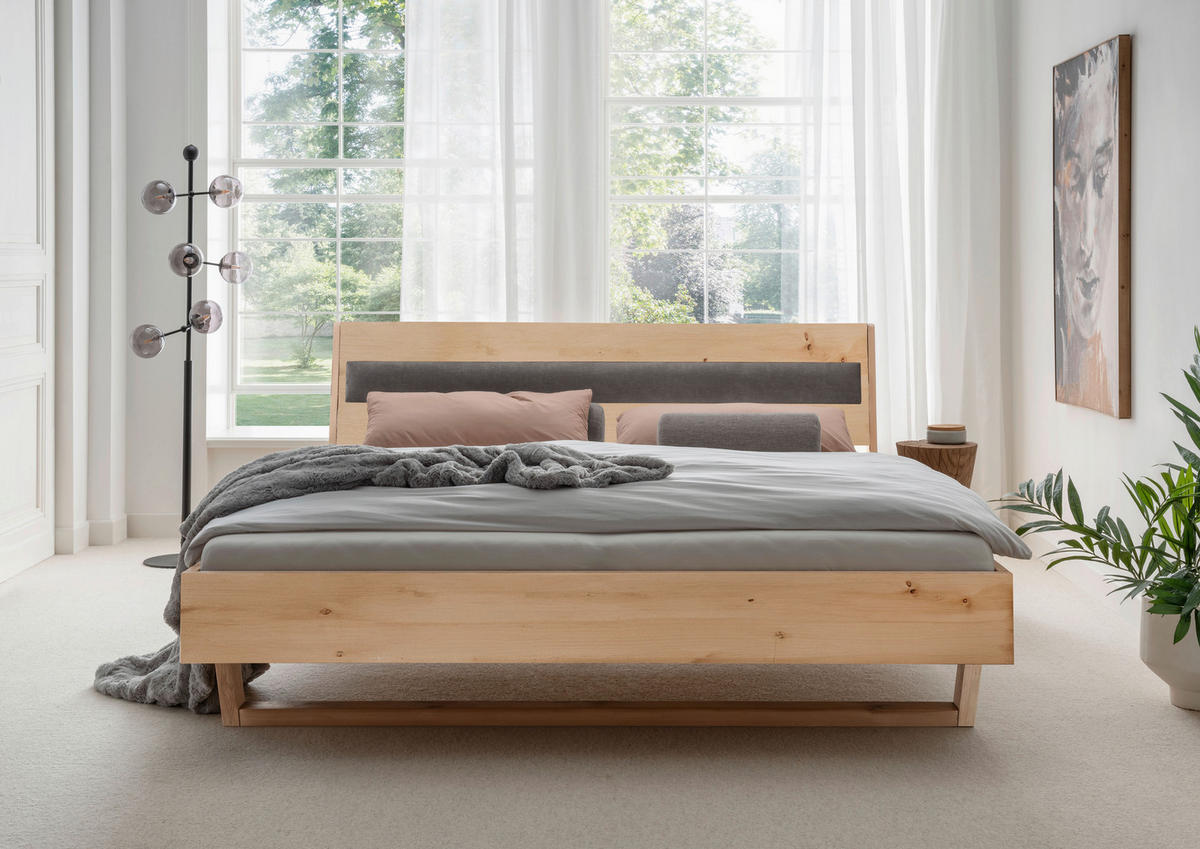 BETT 180/200 cm  in Fichtefarben  - Fichtefarben/Grau, MODERN, Holz/Textil (180/200cm) - Livetastic