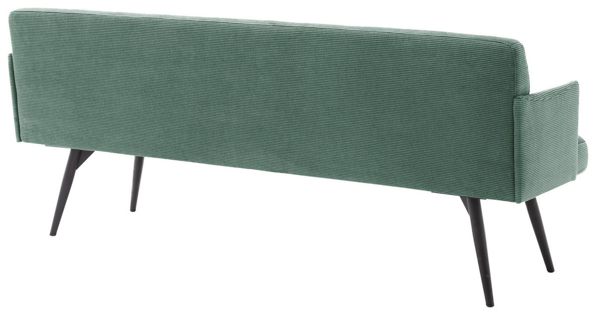 SITZBANK in Textil Grün  - Schwarz/Grün, Design, Textil/Metall (206/85/69cm) - Johann Jakob