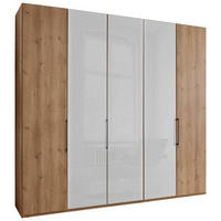 FALTTÜRENSCHRANK in Weiss, Eiche Bianco  - Schieferfarben/Weiss, Konventionell, Glas/Holzwerkstoff (250/216/58cm) - Dieter Knoll