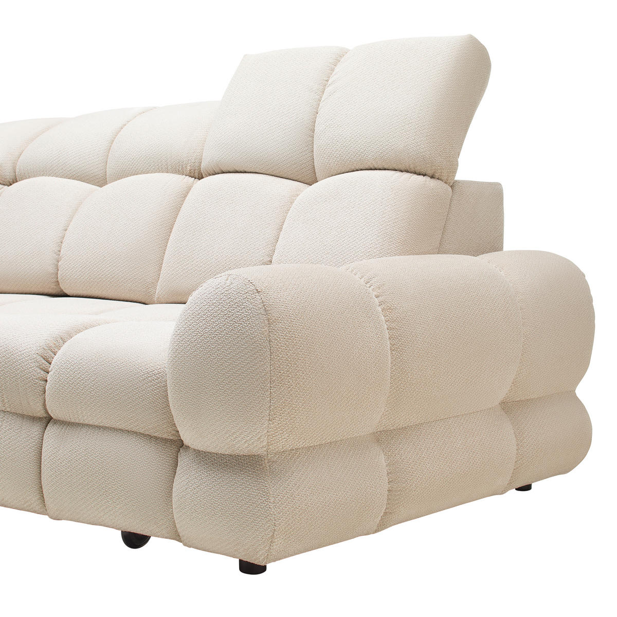 HÖRNSOFFA i vävt tyg beige  - beige/svart, Modern, trämaterial/trä (217/302cm) - Livetastic