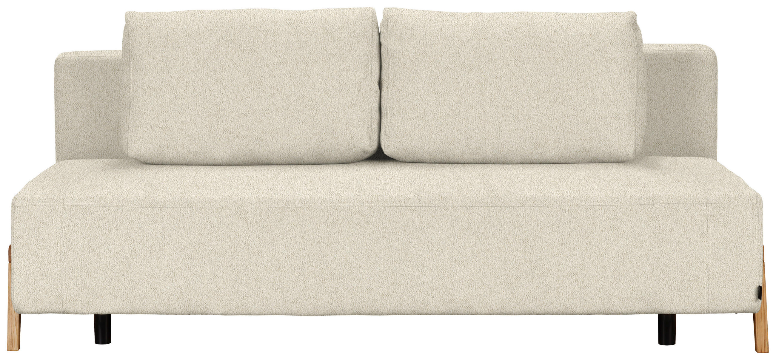 SCHLAFSOFA  mit Stoffauswahl, Liegefunktion, Schlafen auf Sitzhöhe Struktur Creme  - Creme/Naturfarben, Design, Holz/Textil (211/88/102cm) - Niels Andersson