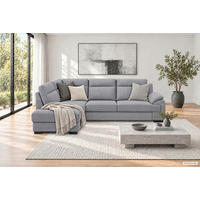ECKSOFA ALTONA in Flachgewebe Dunkelgrau  - Dunkelgrau/Schwarz, Basics, Holz/Holzwerkstoff (272/207cm) - MID.YOU