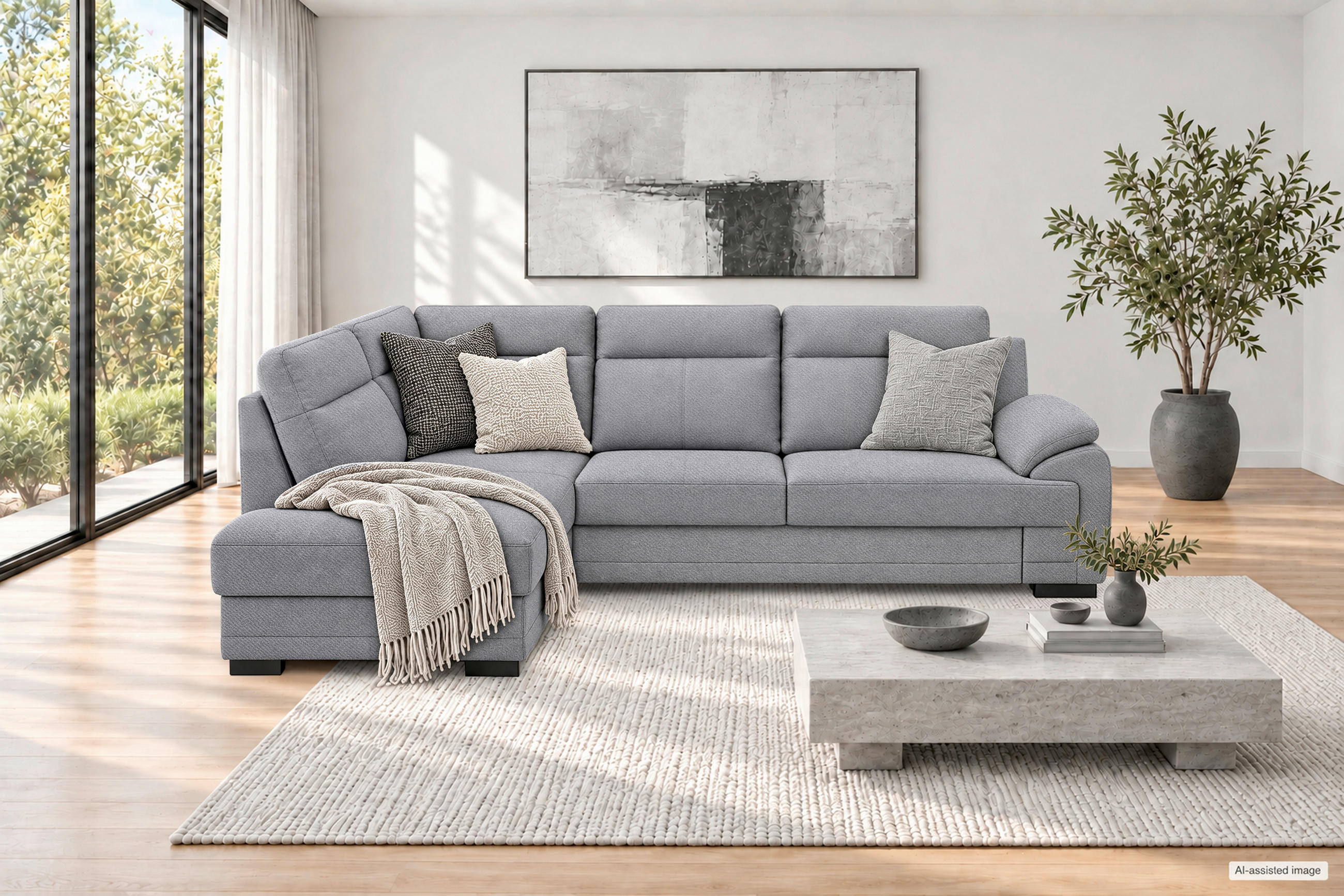 Mid.you Ecksofa Altona Dunkelgrau 272x207 cm