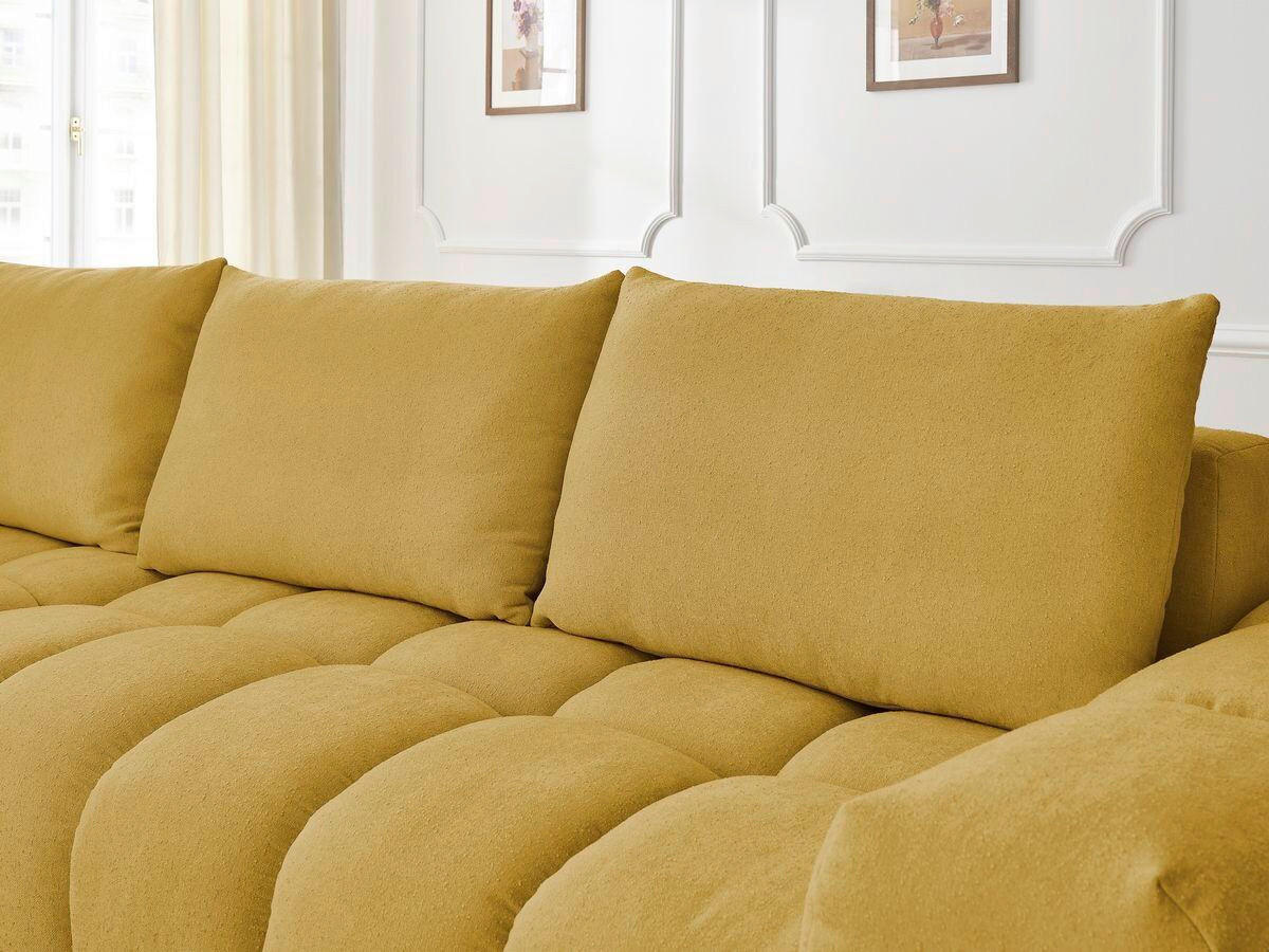 ECKSOFA Ottomane links  EVEREST Gelb Struktur  - Gelb/Schwarz, MODERN, Kunststoff/Textil (210/352cm) - Livetastic