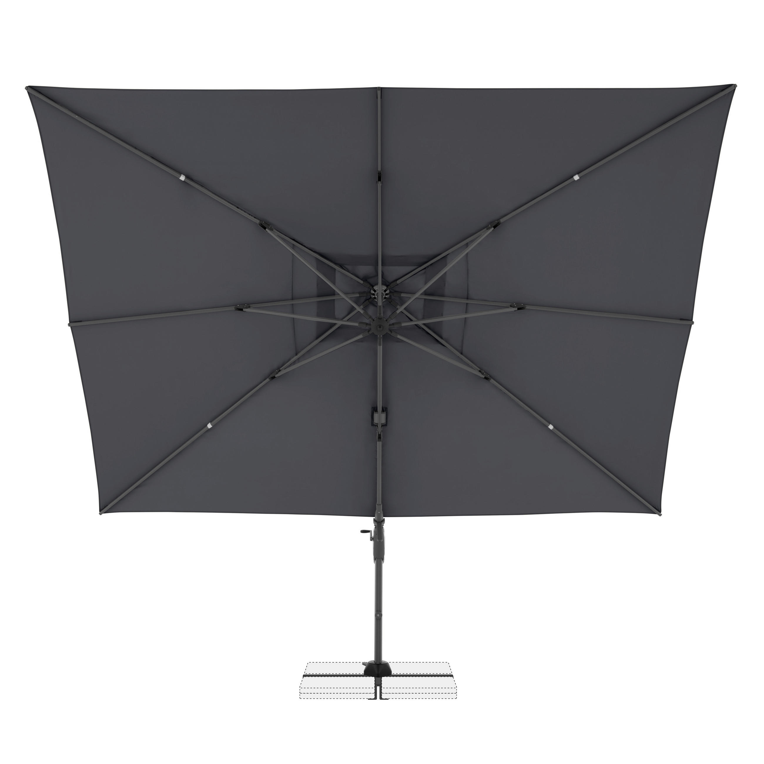 AMPELSCHIRM 300 x 400 cm Anthrazit  - Anthrazit, Basics, Textil/Metall (400/300cm) - Doppler