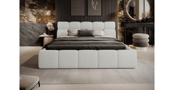 POLSTERBETT 160/200 cm,  in Creme,  - Creme/Schwarz, Design, Kunststoff/Textil (160/200cm) - Esposa