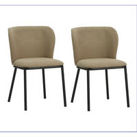 STUHL-SET 2 Stück  Webstoff  Taupe  - Taupe/Schwarz, MODERN, Textil/Metall (52/80/44cm) - MID.YOU