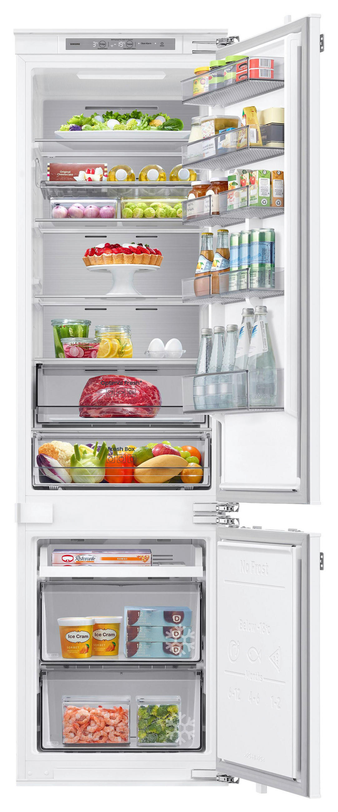 KÜHLSCHRANK 54/193,5/55 cm BRB80F30ADF0EF  - Edelstahlfarben/Weiß, Basics, Glas/Metall (54/193,5/55cm) - Samsung