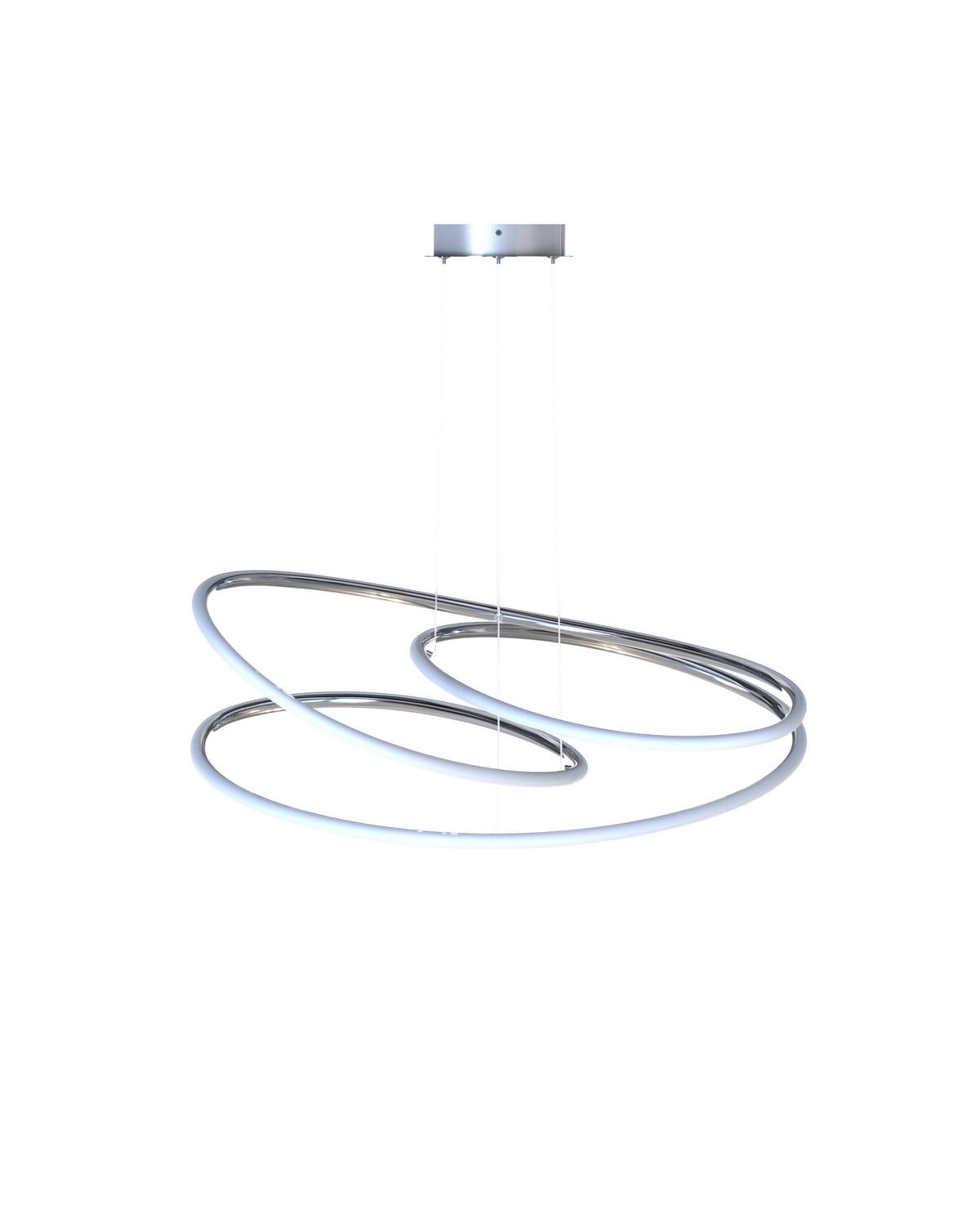 LED FÜGGŐLÁMPA 84,5/150 cm  - ezüst, Design, műanyag/fém (84,5/150cm) - Novel
