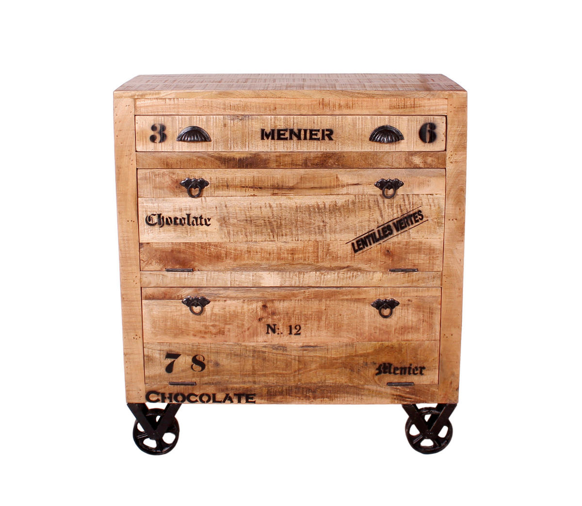 SCHUHSCHRANK Mangoholz massiv Naturfarben  - Schwarz/Naturfarben, Design, Holz/Metall (85/90/40cm) - MID.YOU