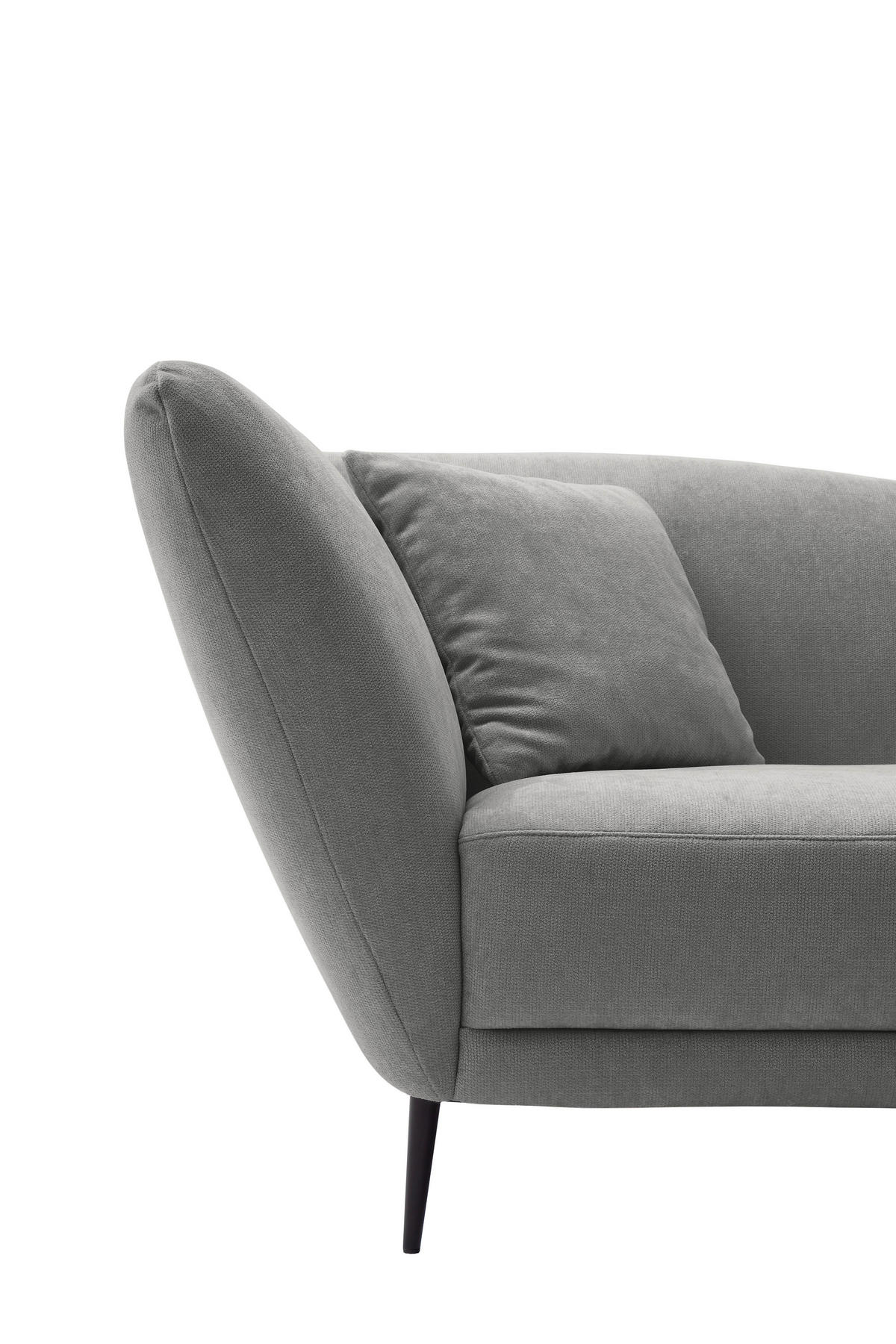 RÉCAMIERE Platinfarben Chenille Zierkissen, Rücken echt  - Platinfarben/Schwarz, KONVENTIONELL, Textil/Metall (224/70/97cm) - Hom`in