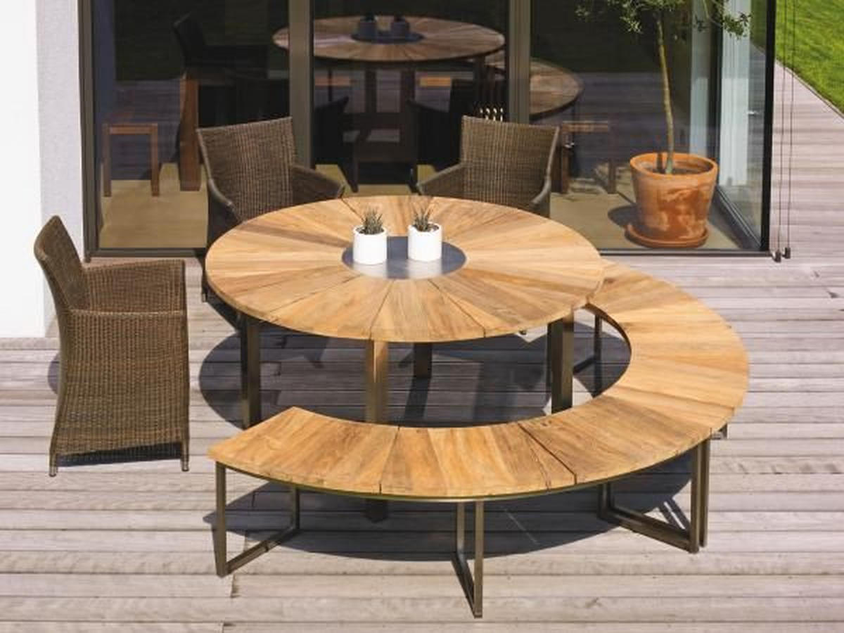 GARTENBANK 171/45/70 cm Recyclingholz, Teakholz  Edelstahl  - Edelstahlfarben/Naturfarben, Design, Holz/Metall (171/45/70cm) - Zebra 