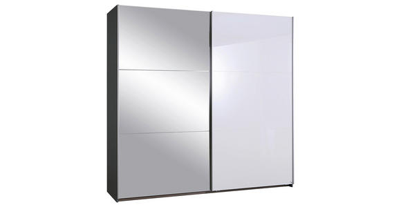 SCHWEBETÜRENSCHRANK 218/210/59 cm 2-türig Grau, Weiß - Alufarben/Weiß, KONVENTIONELL, Glas/Holzwerkstoff (218/210/59cm) - Xora