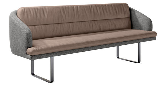SITZBANK 255/89/68 cm Velours, Flachgewebe Anthrazit, Sandfarben Metall  - Sandfarben/Anthrazit, Design, Textil/Metall (255/89/68cm) - Dieter Knoll
