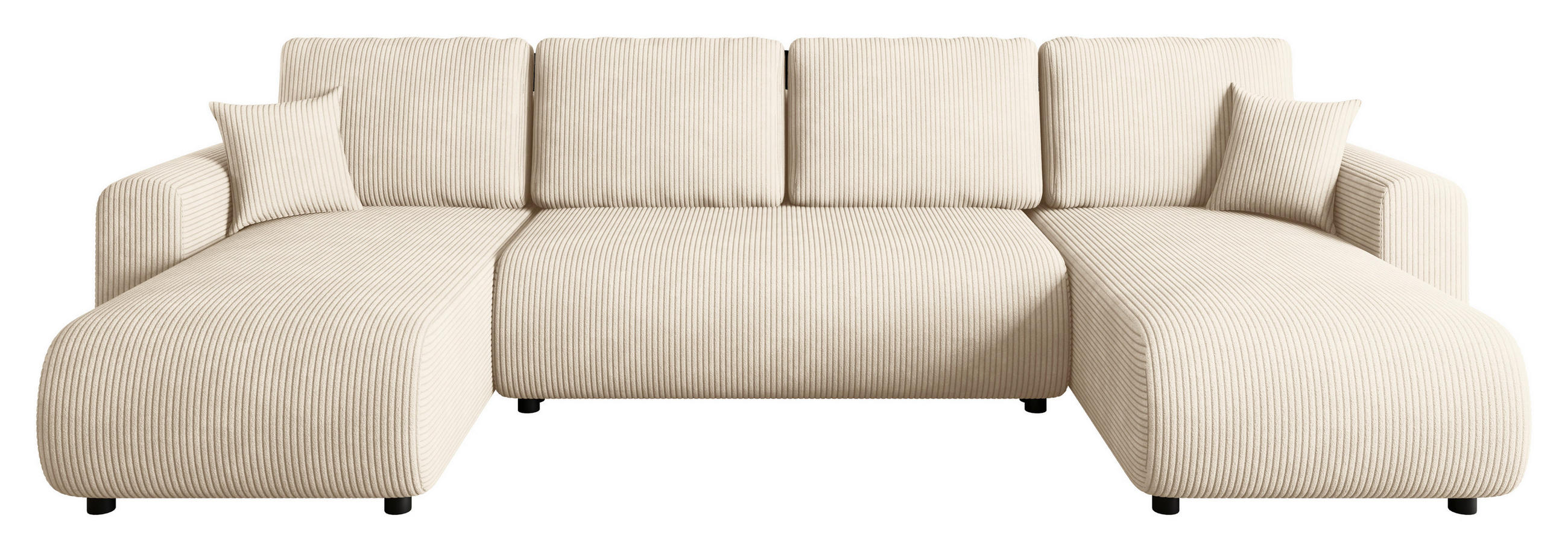 WOHNLANDSCHAFT  in Cord Creme  - Creme/Schwarz, KONVENTIONELL, Textil (152/318/152cm) - Xora