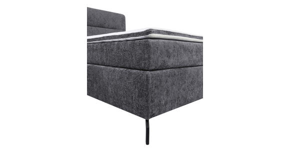 BOXSPRINGBETT 140/200 cm  in Dunkelgrau  - Dunkelgrau/Schwarz, Design, Textil/Metall (140/200cm) - Esposa