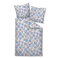BETTWÄSCHE MILANO Makosatin 155/200 cm  - Blau/Rosa, Basics, Textil (155/200cm) - Janine