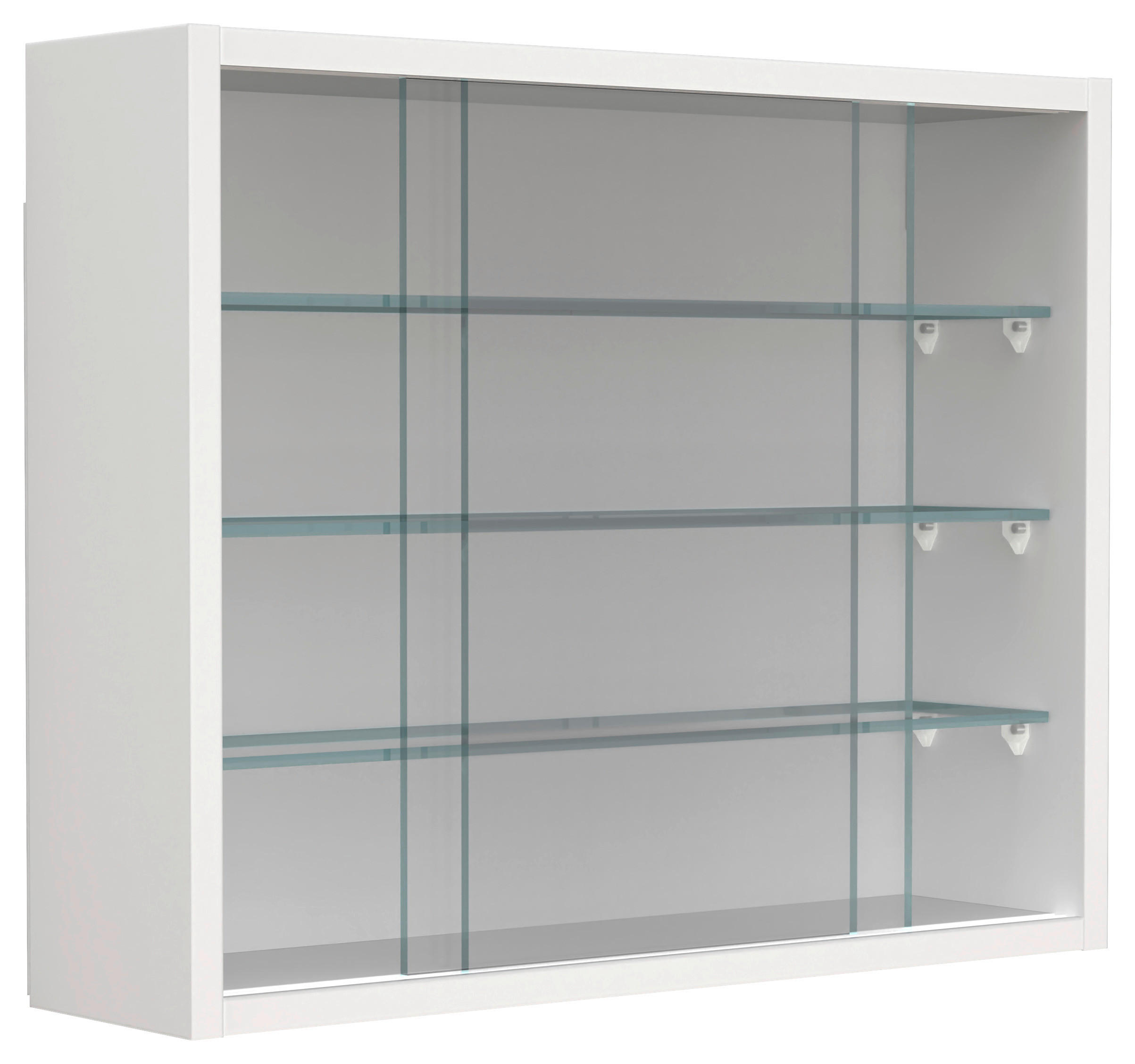 HÄNGEVITRINE in Weiß  - Transparent/Weiß, Design, Glas/Holzwerkstoff (50/40/12cm) - MID.YOU