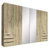 DREHTÜRENSCHRANK in Eichefarben  - Chromfarben/Eichefarben, Modern, Glas/Holzwerkstoff (300/216/58cm) - MID.YOU