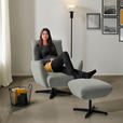SESSEL in Chenille Hellgrau  - Hellgrau/Schwarz, Design, Textil/Metall (60/94/86cm) - Dieter Knoll