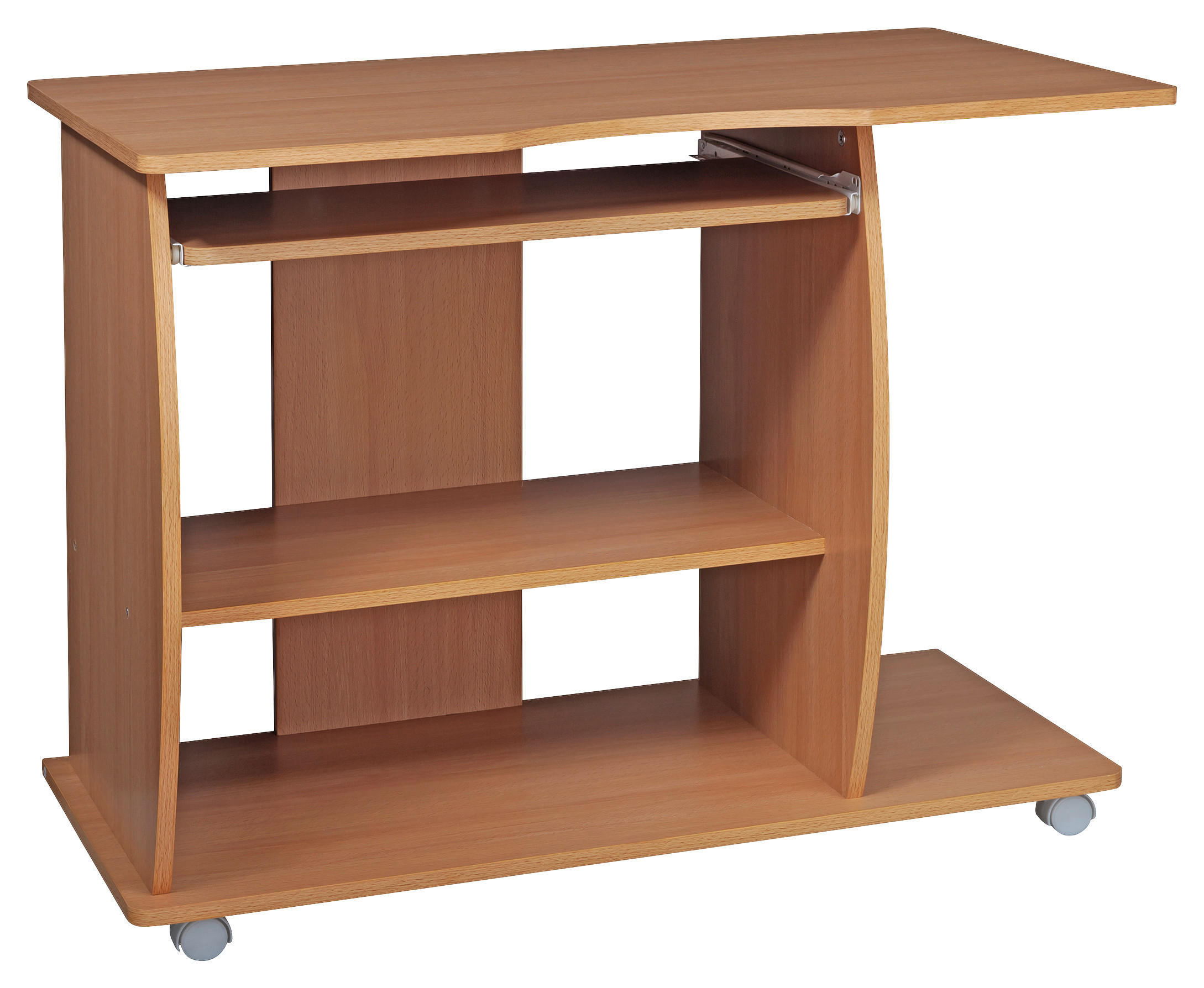 RAČUNALNIŠKA MIZA leseni material barve bukve  - barve bukve, Konvencionalno, umetna masa/leseni material (50/90/71cm) - MID.YOU