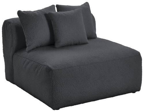 SOFAELEMENT in Flachgewebe, Teddystoff Dunkelgrau - Dunkelgrau, Trend, Textil (100/70/122cm) - Livetastic