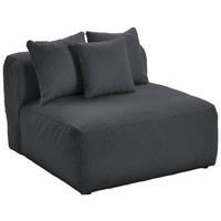 SOFAELEMENT in Flachgewebe, Teddystoff Dunkelgrau  - Dunkelgrau, Trend, Textil (100/70/122cm) - Livetastic