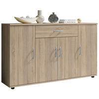 KOMODA   118/70/30 cm   hrast Sonoma  - srebrne boje/hrast Sonoma, Design, drvni materijal/plastika (118/70/30cm) - Boxxx