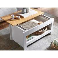 COUCHTISCH 85/47/45 cm rechteckig Weiß, Eichefarben  - Eichefarben/Weiß, MODERN, Holzwerkstoff (85/47/45cm) - MID.YOU