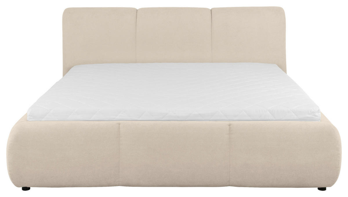 POLSTERBETT Lattenrost 180/200 cm  in Beige  - Beige/Schwarz, KONVENTIONELL, Kunststoff/Textil (180/200cm) - Boxxx