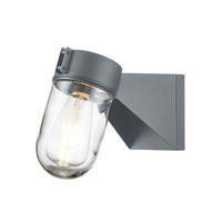 AUSSENWANDLEUCHTE - Grau, Design, Glas/Metall (19,7/10/24,7cm) - Elstead Lighting