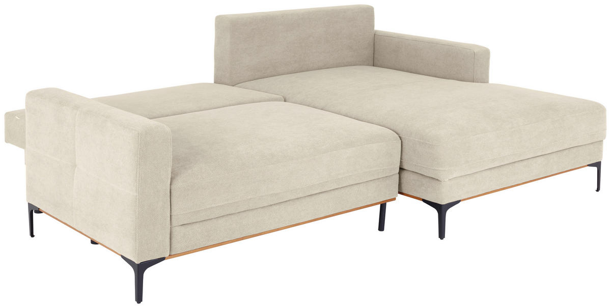 ECKSOFA in Sahara  - Schwarz/Sahara, Modern, Textil/Metall (238/162cm) - Ondega