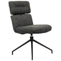 STUHL Eisen Webstoff  - Dunkelgrau/Schwarz, Design, Textil/Metall (50/92/64,5cm) - Dieter Knoll