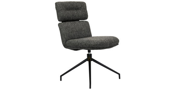 STUHL  in Eisen Webstoff Metall, Textil  - Dunkelgrau/Schwarz, Design, Textil/Metall (50/92/64,5cm) - Dieter Knoll